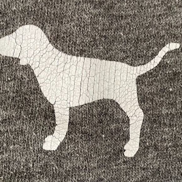 Victoria's Secret PINK Round Neck 3/4 Sleeve Gray Sweatshirt, Dog / PINK logo, M - Picture 4 of 12